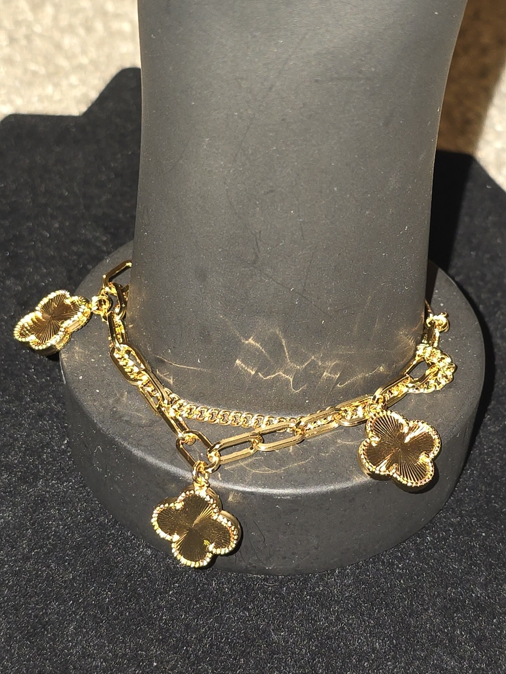 22kgp Dubai Jewelry Gold Four-Leaf Charm Bracelet - Women Jewelry